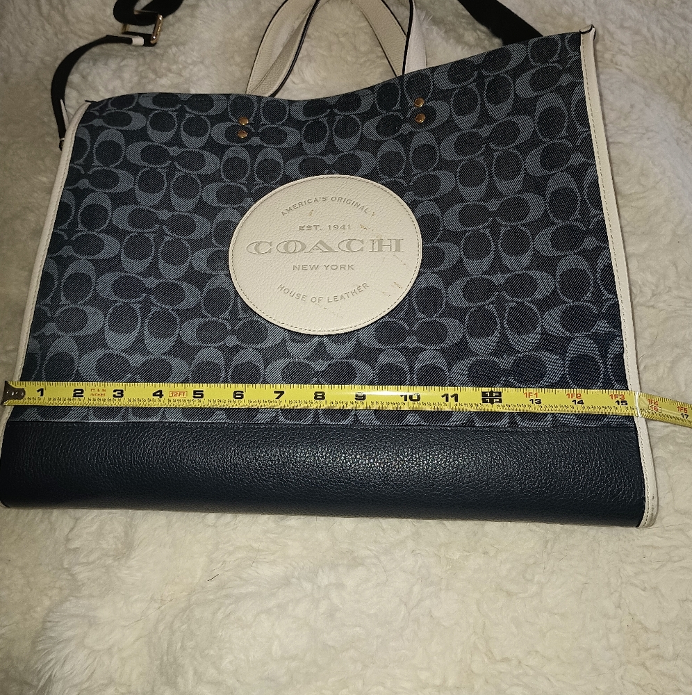Coach Navy and White Women's Bag Dempsey denim